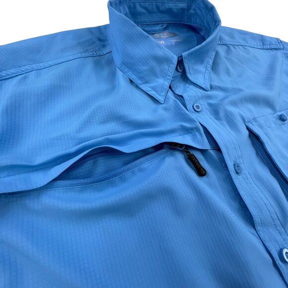 Drake DPF Performance Fishing Shirt Men's M Vented Mesh Button Down Short Sleeve - Picture 5 of 13